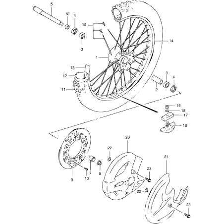 Entretoises de roue avant 125 250 RM 96 - 00