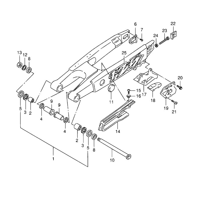 Bouchons de bras oscillant 125 250 RM 96 - 00