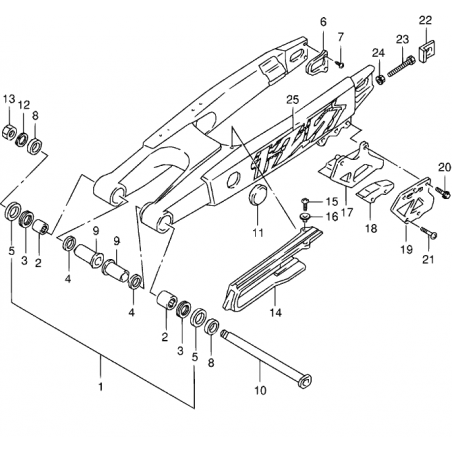Bouchons de bras oscillant 125 250 RM 96 - 00