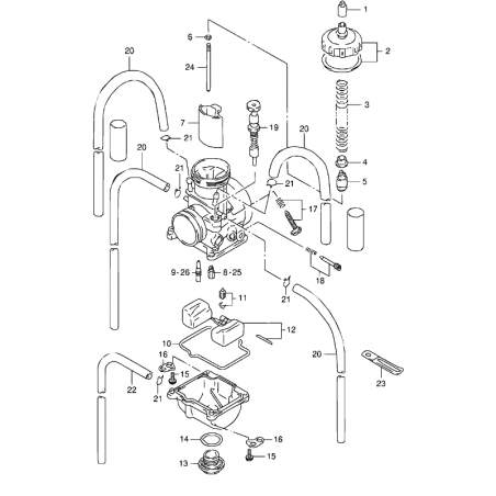 Boisseau de carburateur 125 250 RM 96 - 00