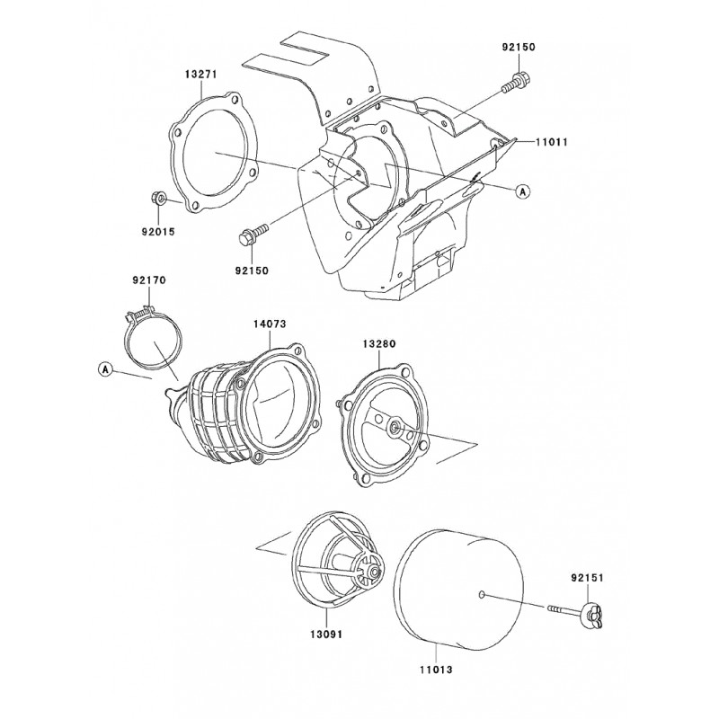 Vis de cage support de filtre à air 65 KX 00 - 23 / 80 KX 98 à 00  / 85 KX 01 - 23