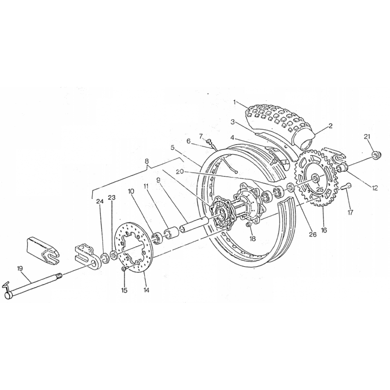 Entretoise de roue arrière WRE WR CR TE TC