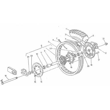 Entretoises de roue arrière 125 WRE / 125 250 360 WR CR / 410 610 TE TC