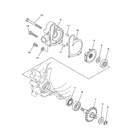 Turbine de pompe à eau 125 YZ 98 - 04 / 250 YZF 01 - 13 / 250 WRF 01 - 13