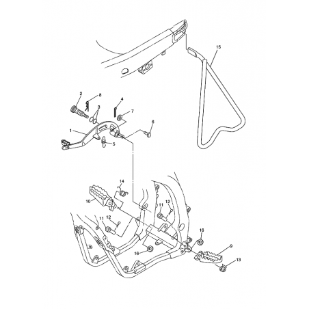 Axe de repose-pied 125 250 YZ / 250 450 YZF WRF