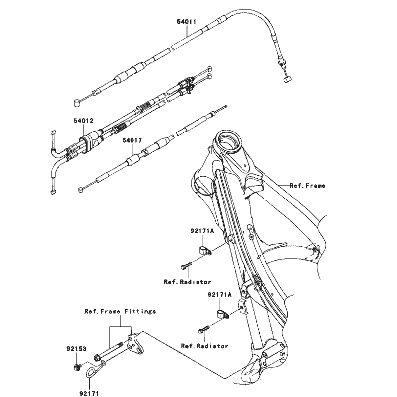 Guide câbles 250 KXF 04 - 08
