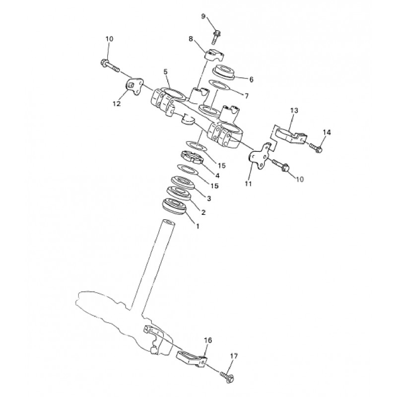 Guide supérieur de durite de frein avant 250 WRF 05 - 19 / 450 WRF 05 - 18