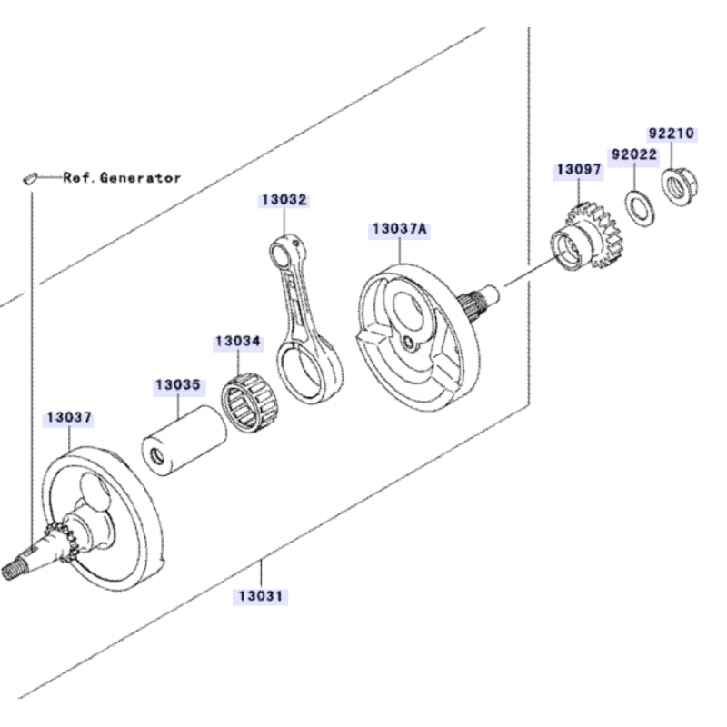 Pignon de vilebrequin 250 KXF 04 - 08