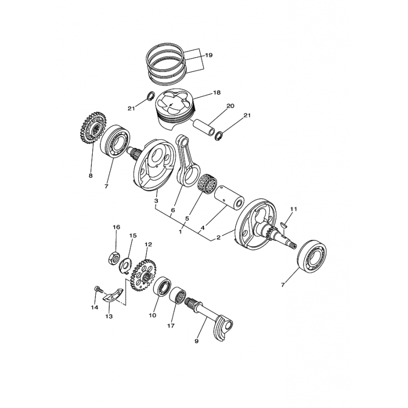 Écrou de pignon d'équilibrage 250 YZF 01 - 20 / 250 WRF 01 - 20 / 400 426 YZF WRF / 450 YZF WRF 03 - 20