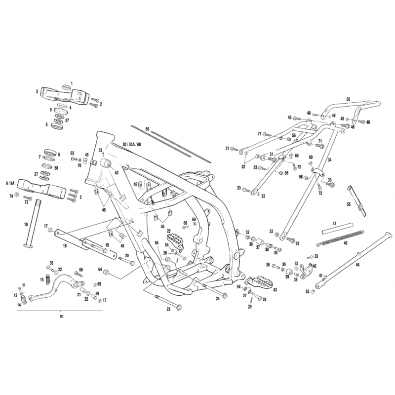 Axes de repose-pieds 125 200 250 300 EC 05 - 09