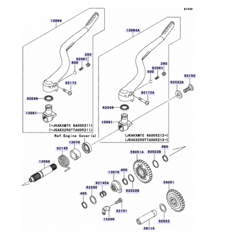 Pignon intermédiaire de kick 250 KXF 04 - 08