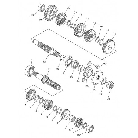 Arbre de transmission primaire 250 YZF 01 - 07