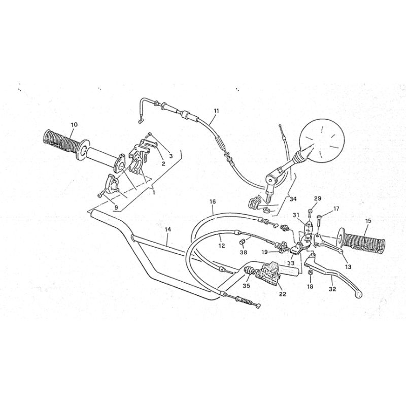 Guide câbles de poignée de accélérateur 410 TE 97 - 00 / 610 TE 98 - 00
