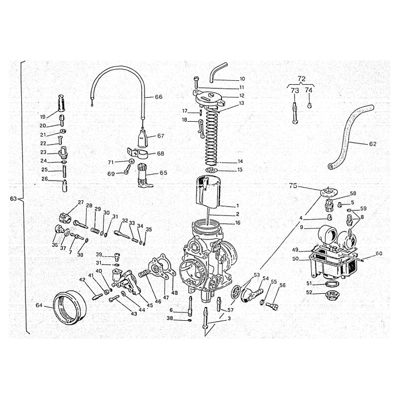 Bouchon de vidange de carburateur 410 TE 97 - 00 / 610 TE TC 98 - 00
