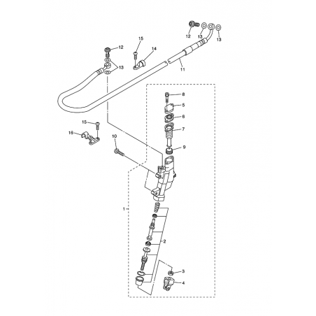 Guides durite de frein arrière 125  YZ 05 / 250 450 YZF 05 / 250 450 WRF 05