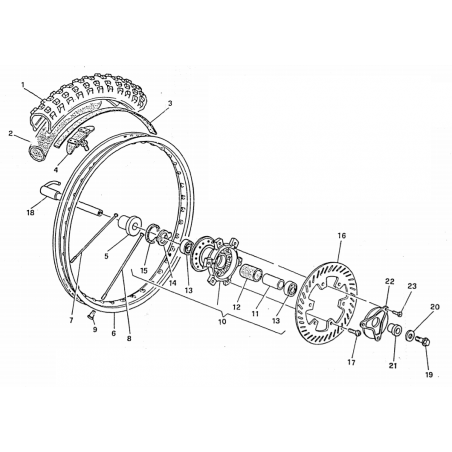 Entretoise de roue avant 125 250 350 WR CR / 410 610 TE TC