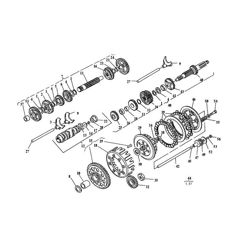 Écrou extérieur de pignon d’embrayage 410 TC 95 - 00 / 610 TC TE 98 - 00