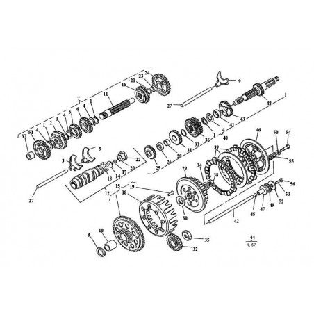 Écrou extérieur de pignon d’embrayage 410 TC 95 - 00 / 610 TC TE 98 - 00