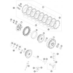 Entretoise de cloche d'embrayage 450 530 EXC-F 08 - 11 / 390 FE 10 - 12 / 450 570 FE 09 - 12 2