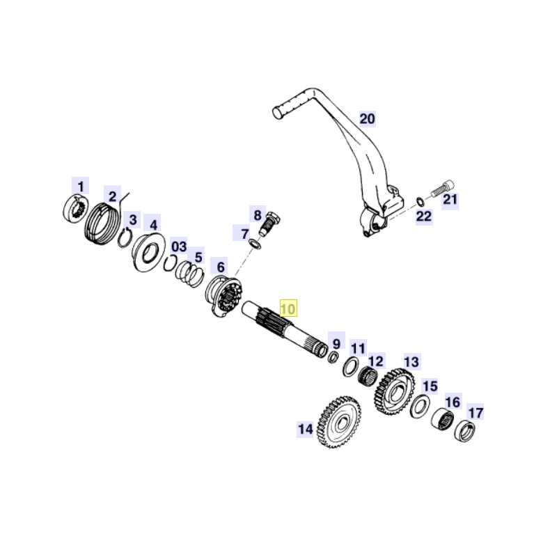 Pignons d'axe de kick 400 EGS 96 - 01 ( LC4 )