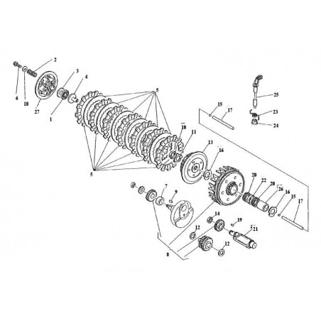 Noix d'embrayage 125 WRE 93 - 11/ 125 SMS 04 - 11 / 125 WR CR 92 - 13