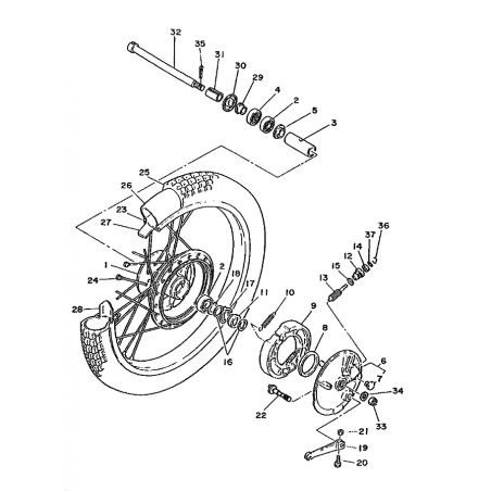 Levier de tambour avant 125 DTMX