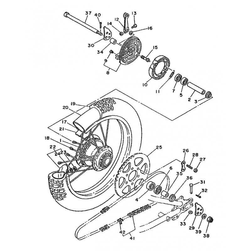 Flasque de tambour arrière 125 DTMX