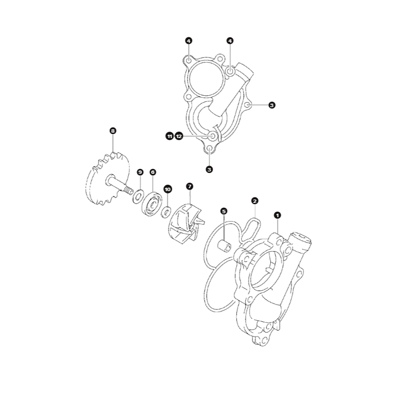 Couvercle de pompe à eau 250 RMZ 07 - 13