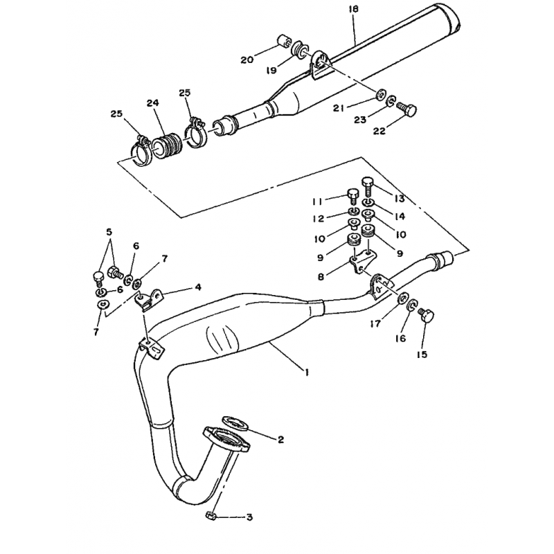 Manchon caoutchouc de pot et silencieux 125 DTMX