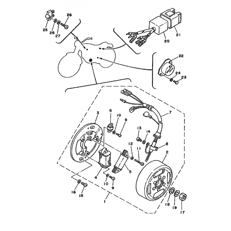 Support caoutchouc de CDI 125 DTMX