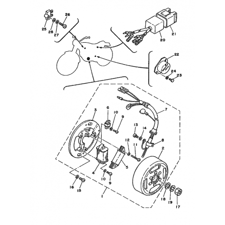 Support caoutchouc de CDI 125 DTMX