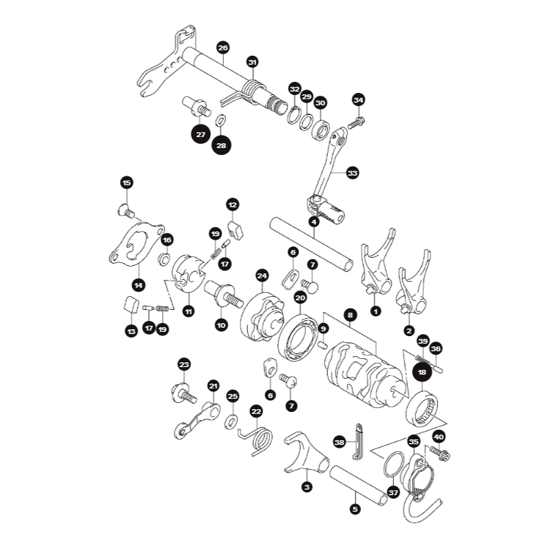Axe de sélecteur 250 RMZ 10 - 15