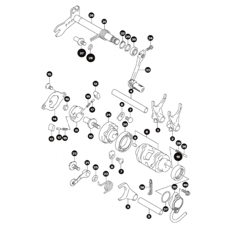 Axe de sélecteur 250 RMZ 10 - 15