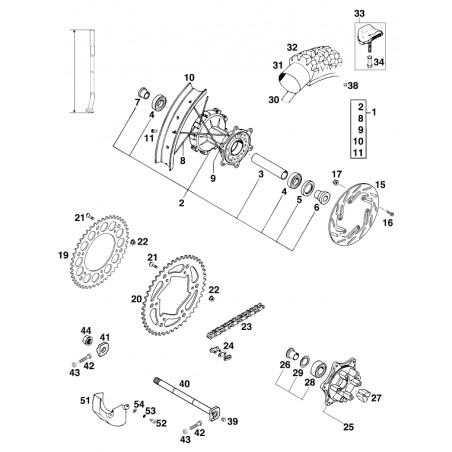 Entretoises de roue arrière 400 EGS 94 - 96 ( LC4 )